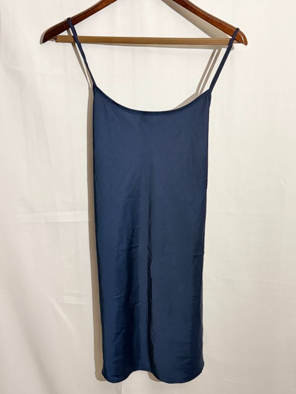 Brandy Melville Eugenia Navy Satin Slip Mini Dress Size S